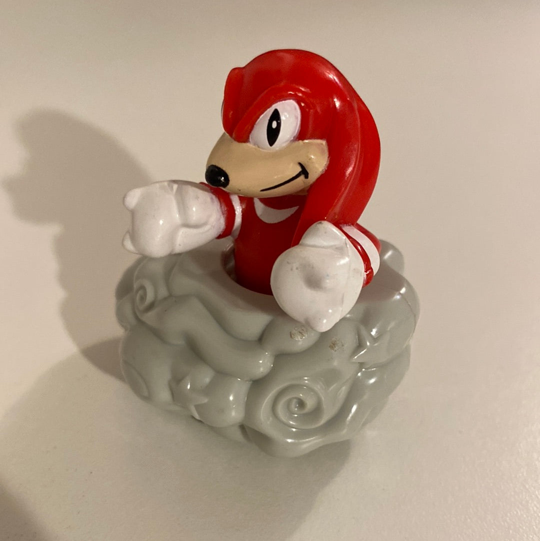 Rare 1993 Sega Knuckles Red Sonic The Hedgehog Spinning Car Toy Figure