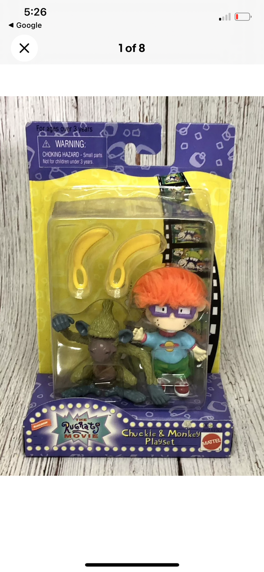 Rare The Rugrats Movie Chuckie & Monkey Playset Nickelodeon Collectible - NEW!