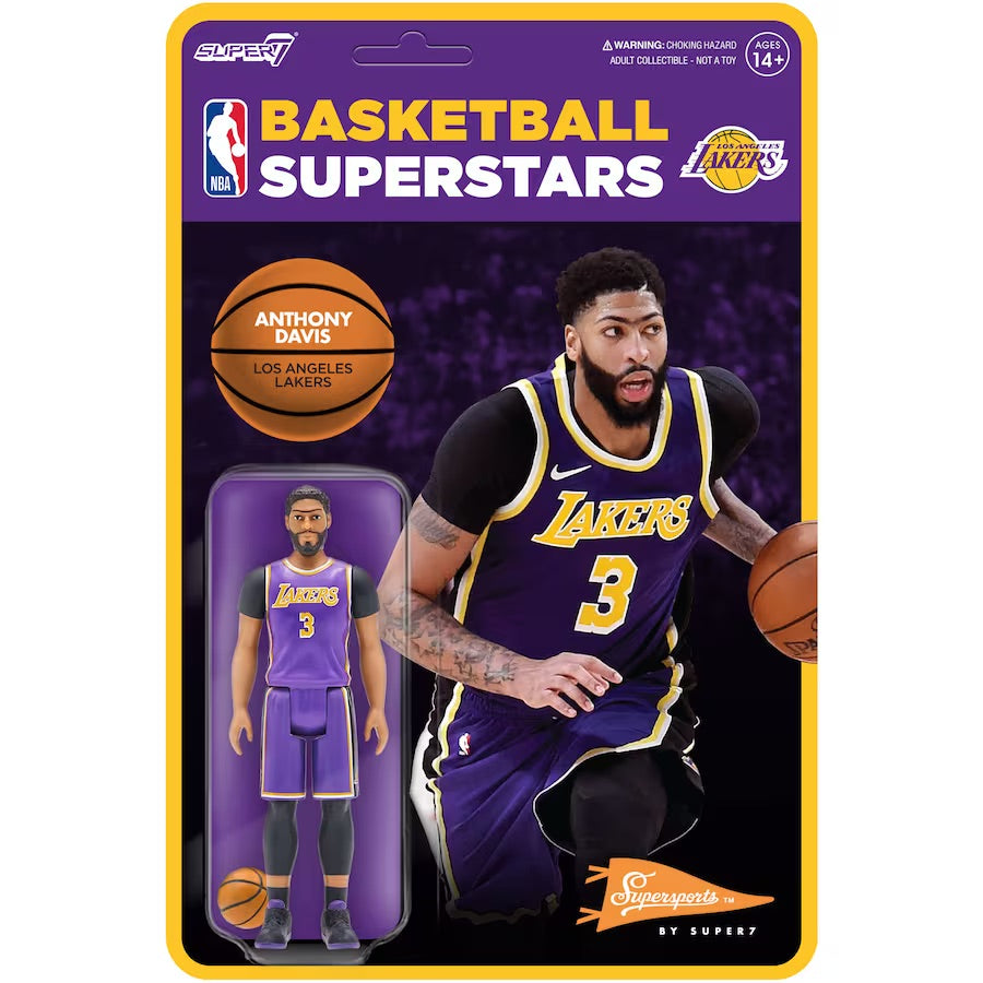 New! 2021 Los Angeles Lakers Anthony Davis Super7 Supersports  Player Figure