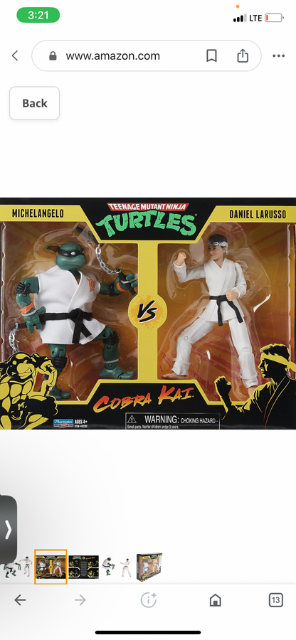 Teenage Mutant Ninja Turtles vs. Cobra Kai Mikey vs. Daniel LaRusso 2 Pack