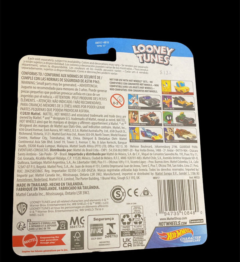 Hot Wheels Looney Tunes- Tweety Yellow  - 2023 Character Cars