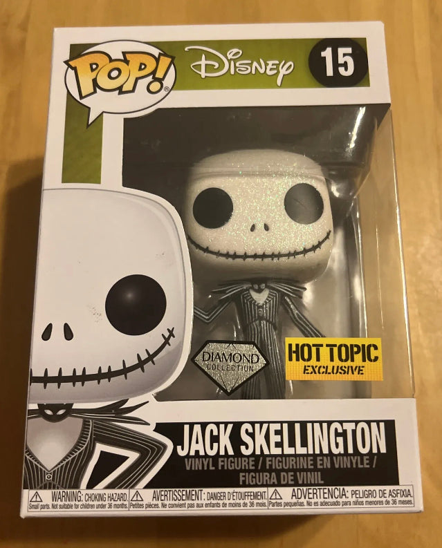 New!! Pop Disney Jack Skellington #15 Hot Topic Exclusive Diamond Collection