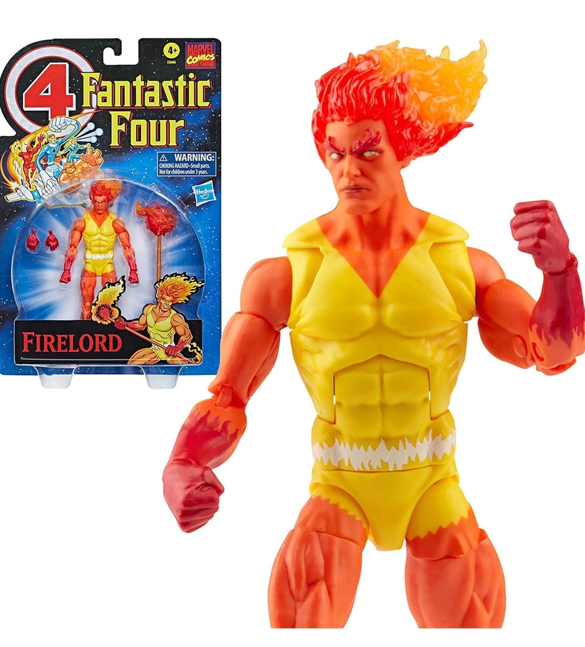 Hasbro Marvel Legends Series Retro Fantastic Four Firelord 6-inch Action Figure Toy, Includes 3 Accessories (F3444)