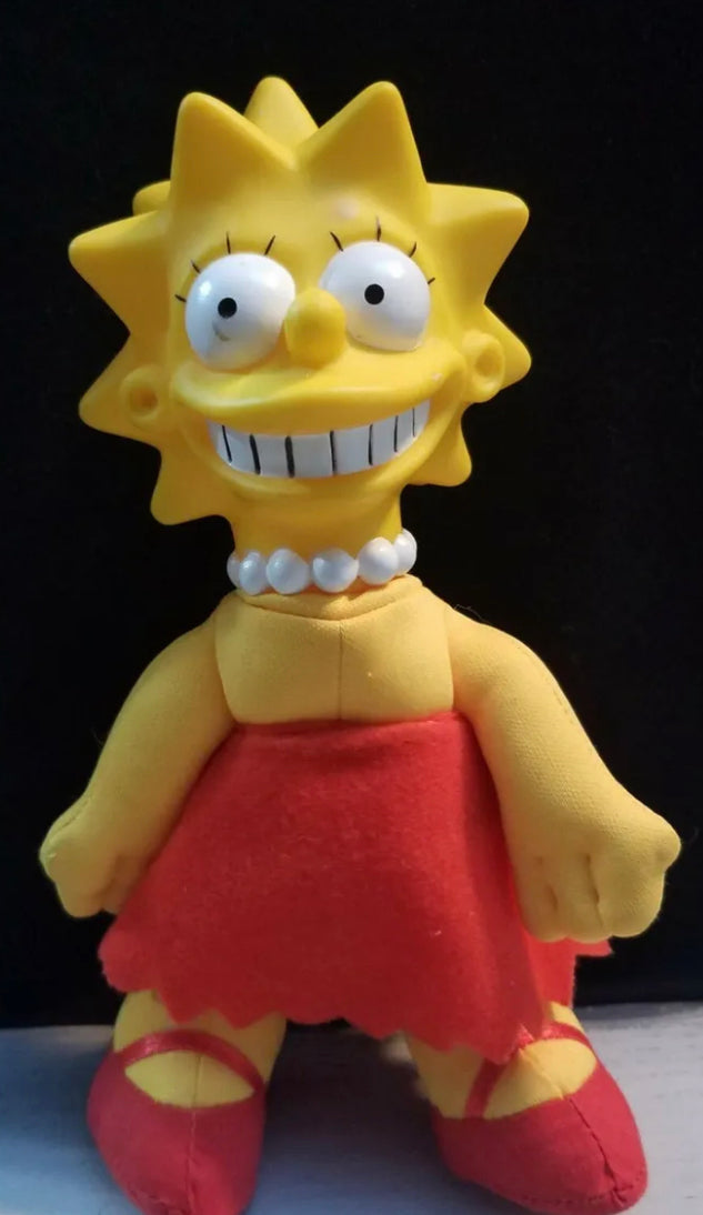 THE SIMPSONS -Lisa Simpson -8” Plush -Vinyl Doll -1990 Vintage -