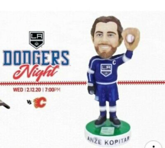 New!! Los Angeles LA Kings Anze Kopitar Dodgers Bobblehead 2/12/20 2020 SGA Playoffs