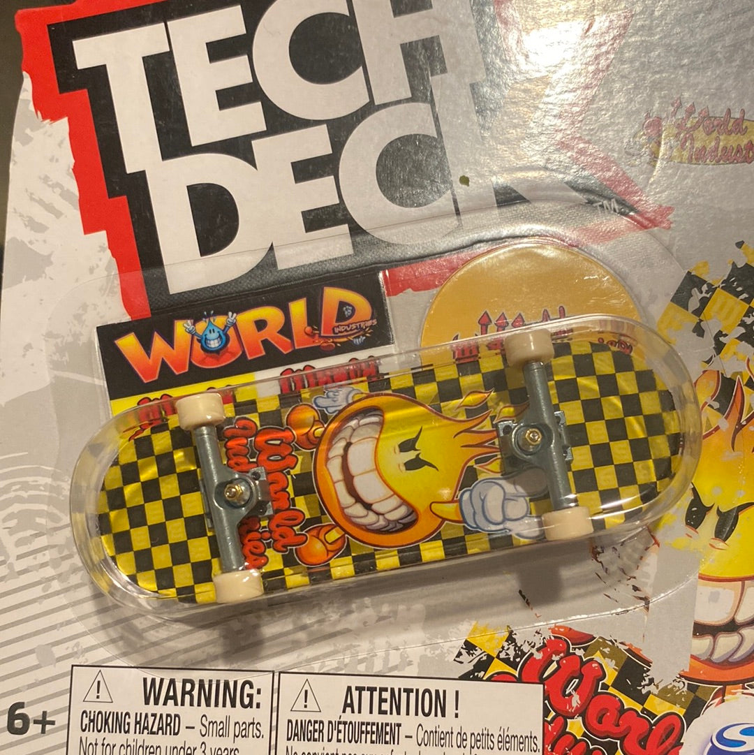 Tech Deck World Industries Flameboy 96mm Fingerboard SkateBoard Checkered Ultra Rare