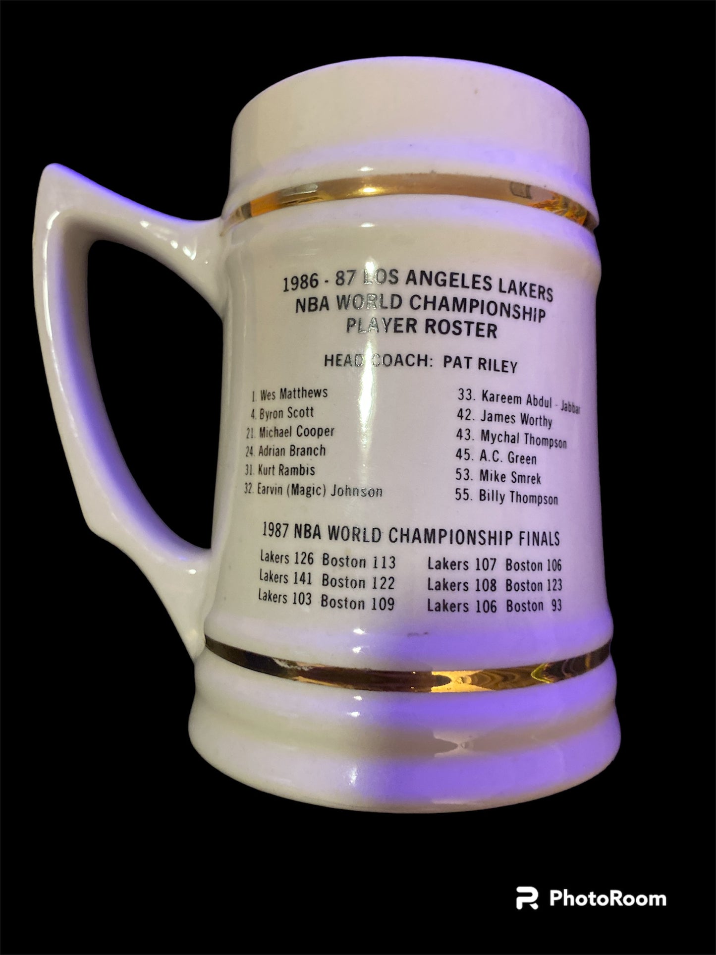 Los Angeles Lakers 1986-87 NBA World Champions Beer STEIN MUG