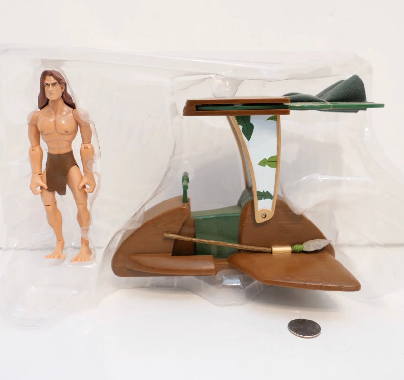 Vtg. Disney Store Exclusive Adventurers Tarzan Jungle Glider w/ 6" Figure 1999