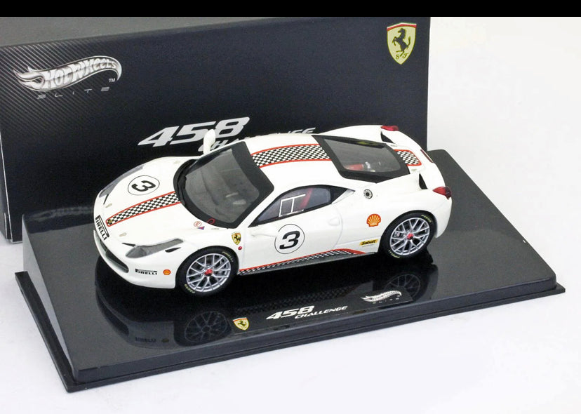 Ferrari 458 italia Challenge #5 Elite Edition 1/43 Diecast Car Model by Hotwheels