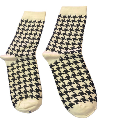 New!! Houndstooth Print Crew Socks