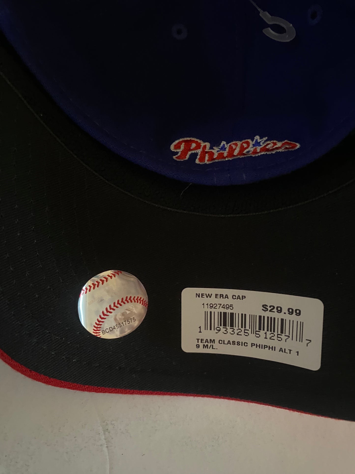 New Era Philadelphia Phillies MLB 3930 Team Classic Alt Flex Fited Hat Blue Med/Large