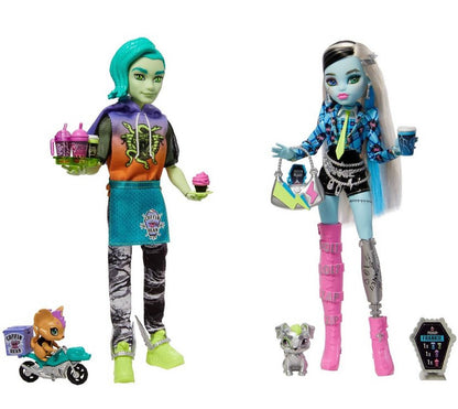 Monster High Deuce and Frankie Coffee break dolls