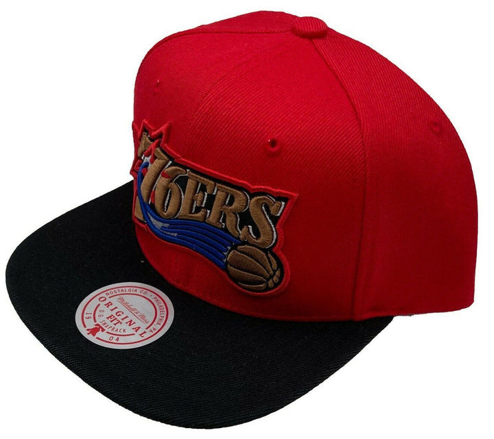 PHILADELPHIA 76ERS MITCHELL & NESS NBA SNAPBACK HAT 2TONE HARDWOOD CAP SIXERS