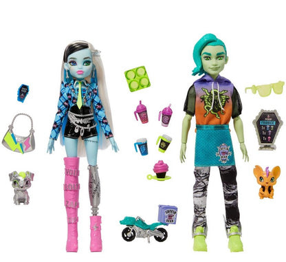 Monster High Deuce and Frankie Coffee break dolls