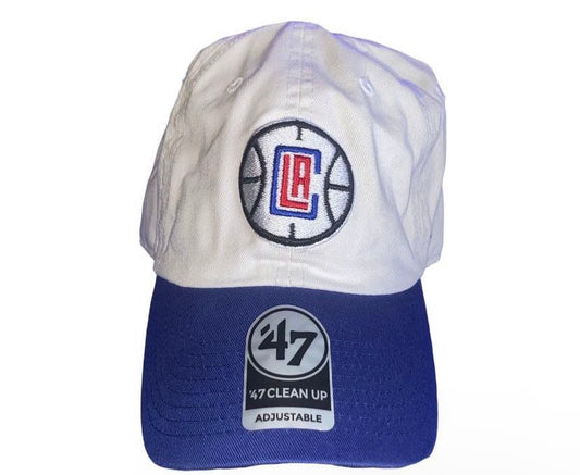 New!! LA Clippers Hat Clippers Cap White With Blue Cap 47 Brand Adjustable