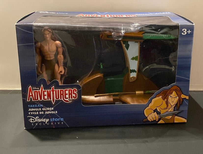 Vtg. Disney Store Exclusive Adventurers Tarzan Jungle Glider w/ 6" Figure 1999