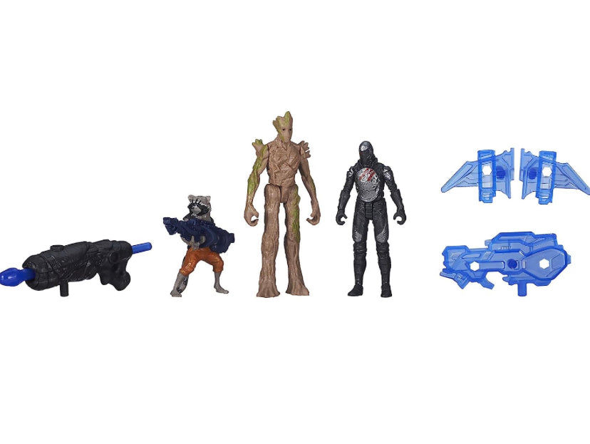 Marvel Guardians of The Galaxy Groot, Rocket Raccoon and Sakaaran Trooper Figure