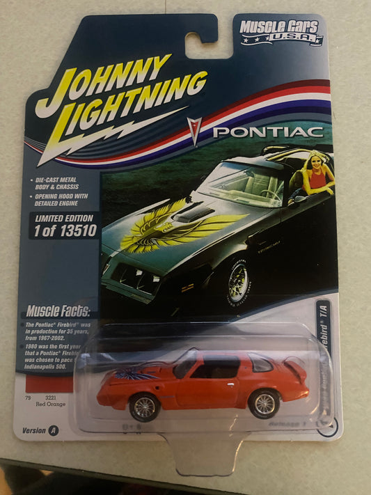 Johnny Lightning JLMC029 Muscle Car VER A 1980 Pontiac Firebird T/A Red Orange