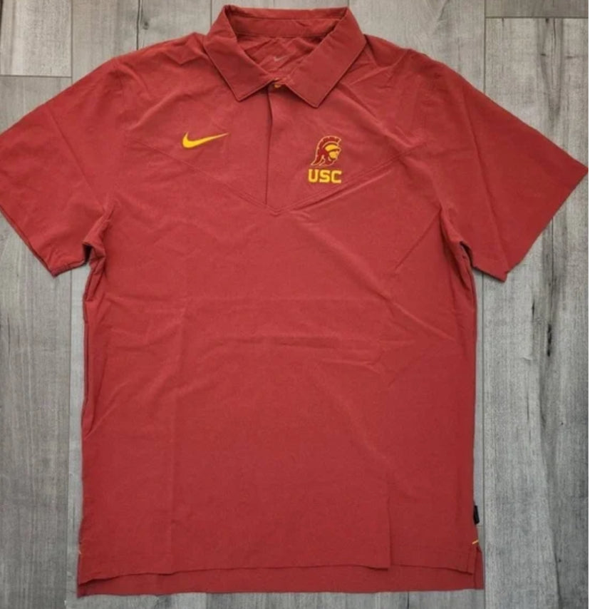 Nike USC Trojans On-Field Dri-Fit Short Sleeve Coach Polo DN5635-613 Large