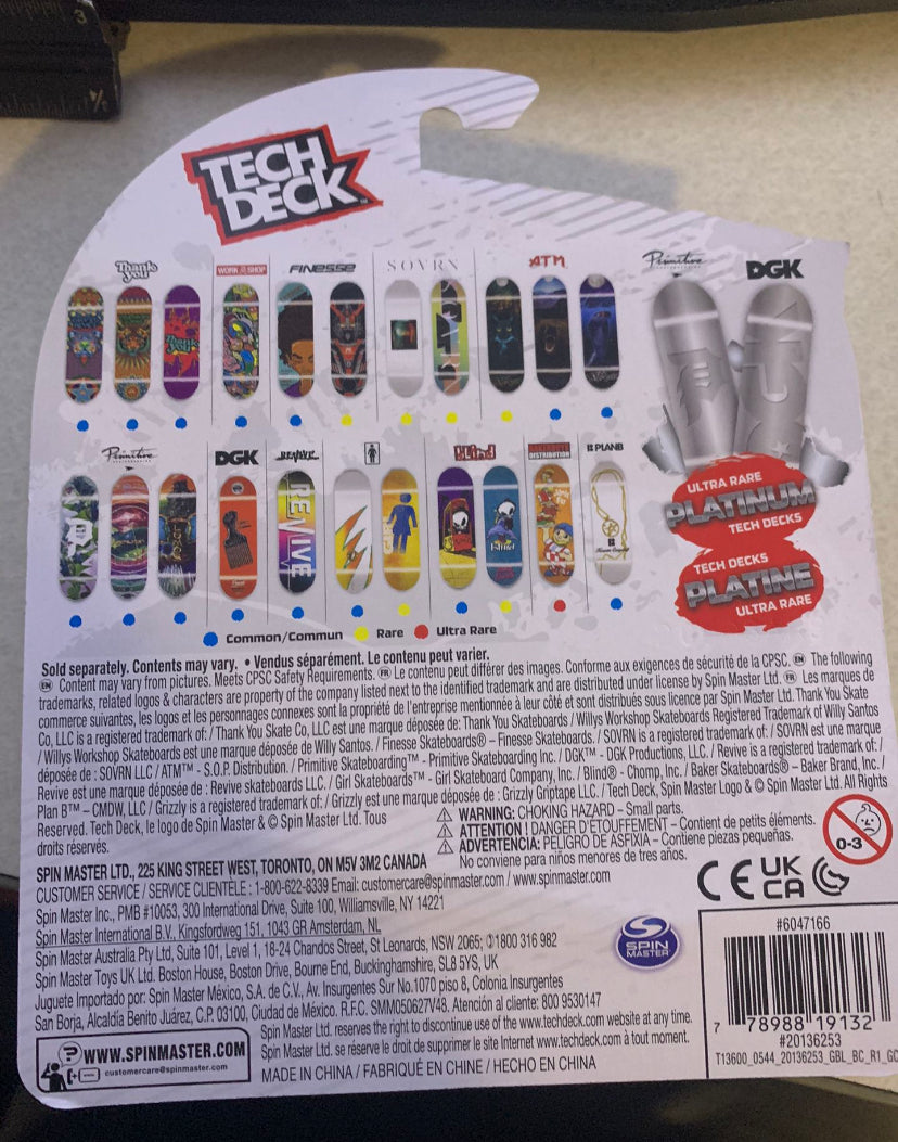 2022 TECH DECK *Ultra Rare" DGK Skateboard *CHASE* PLATINUM Fingerboard