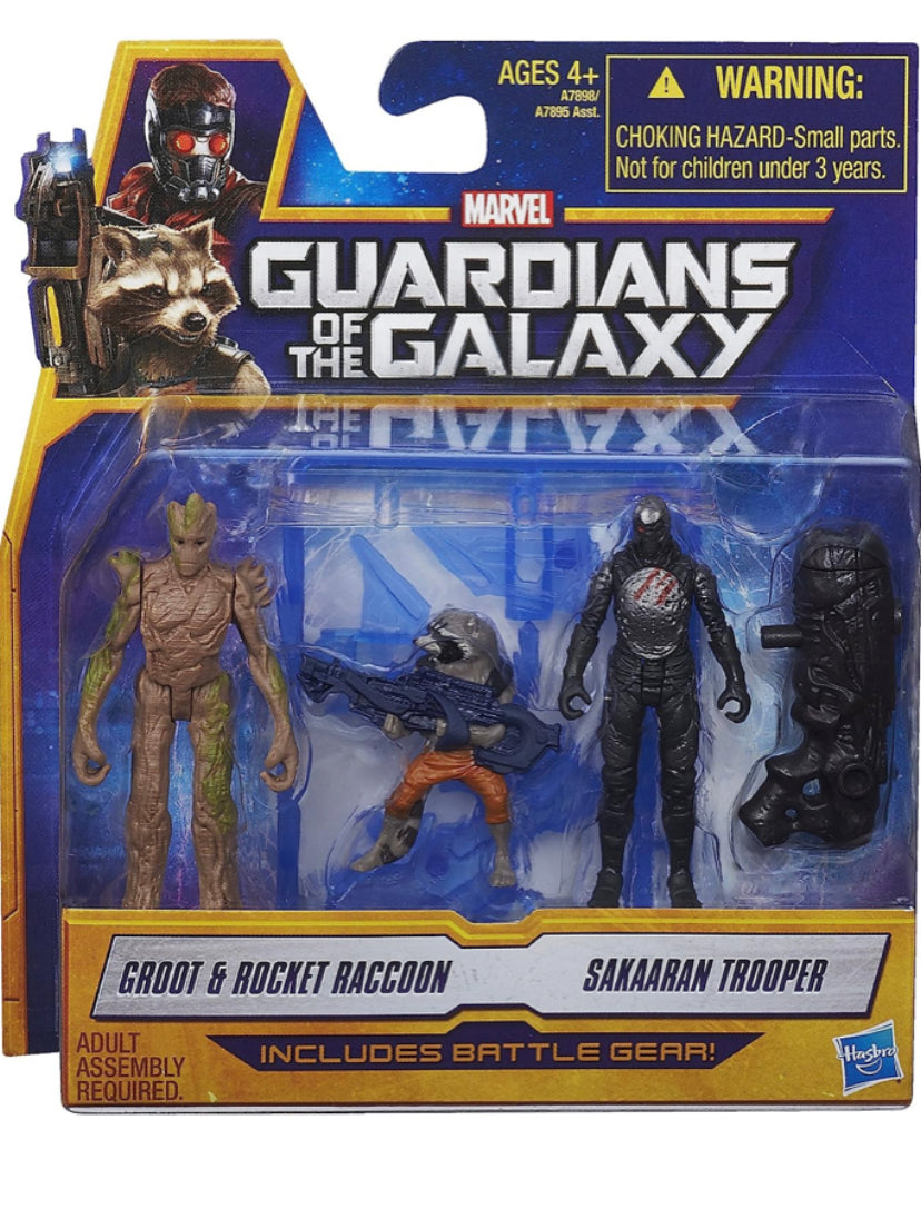 Marvel Guardians of The Galaxy Groot, Rocket Raccoon and Sakaaran Trooper Figure