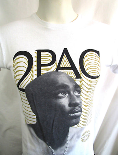 Cross Colours Tupac Shakur 2Pac Rap Hip Hop White T Shirt Men Size S