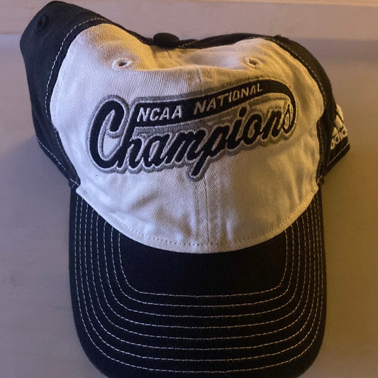 NCAA National Champions Adidas Adult Unisex Black/White Curved Brim Cap/Hat OSFM