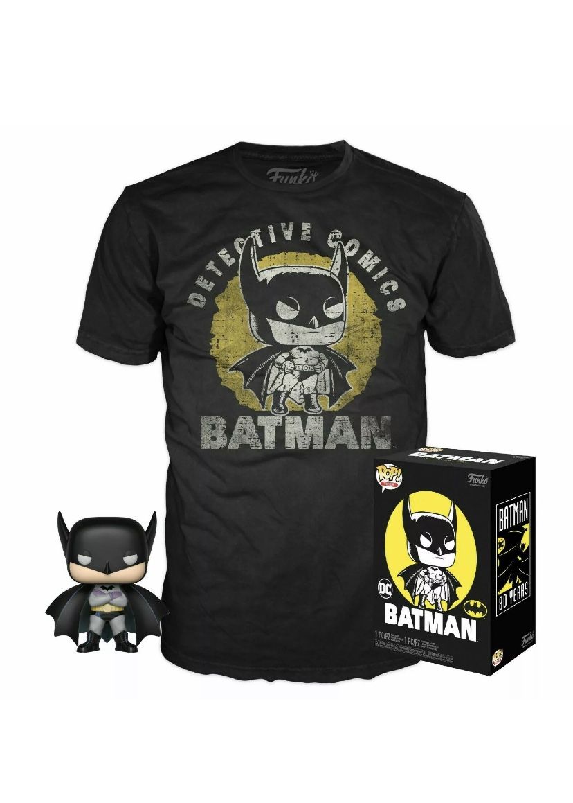 New!! Funko POP: DC - Batman's 80th Sun Faded - Exclusive Med Sz Tshirt & Vinyl Figure