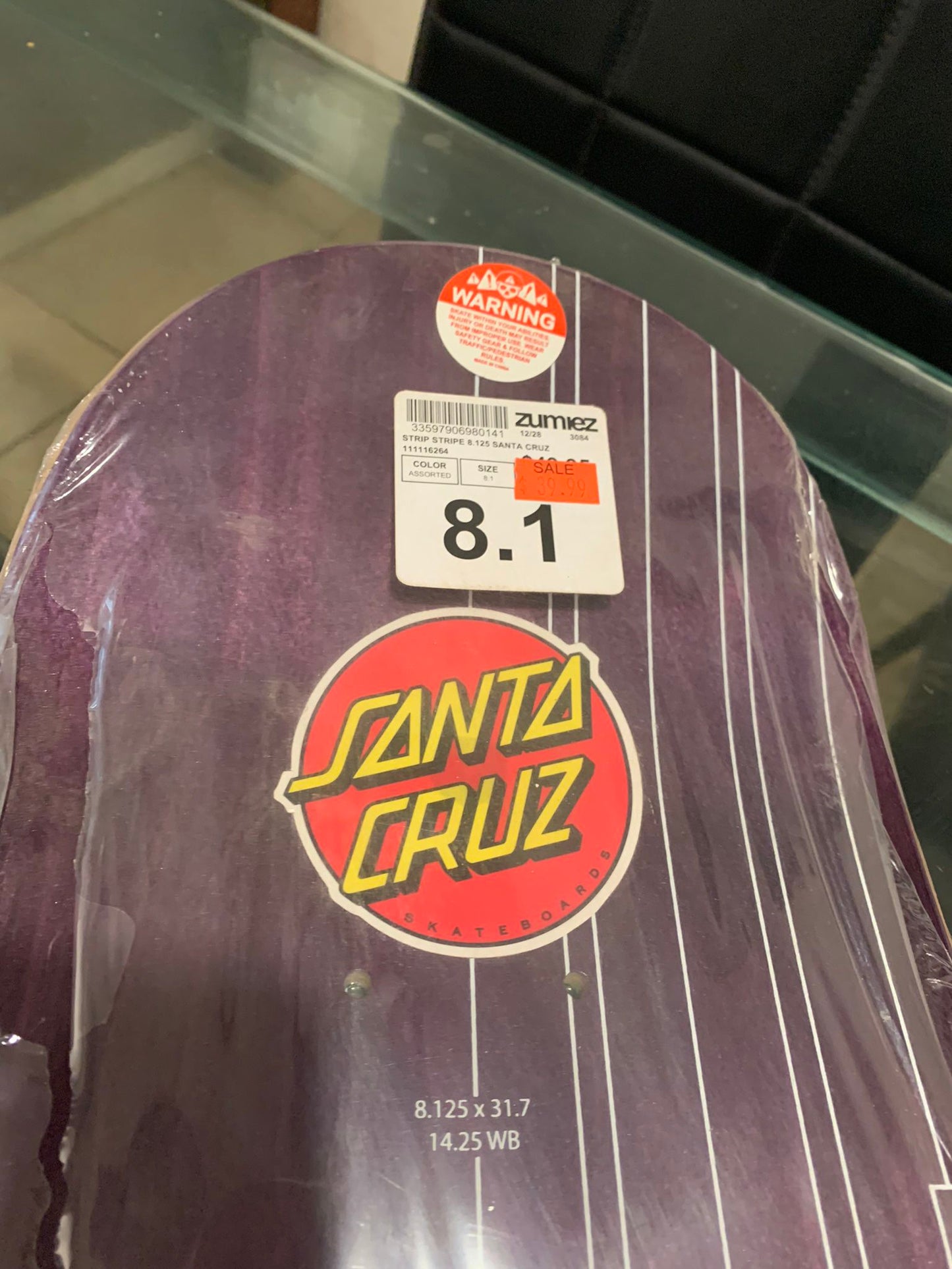 SANTA CRUZ STRIP STRIPE DOT 8.12" DECK