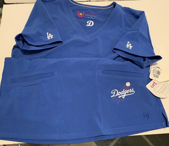 New! Blue Urbane Performance Scrub Dodgers Fan!! High Quality Size Small And M