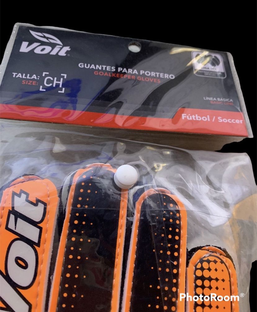 New! Voit Basic Line Goalkeepers Gloves Orange For Kids Size Small