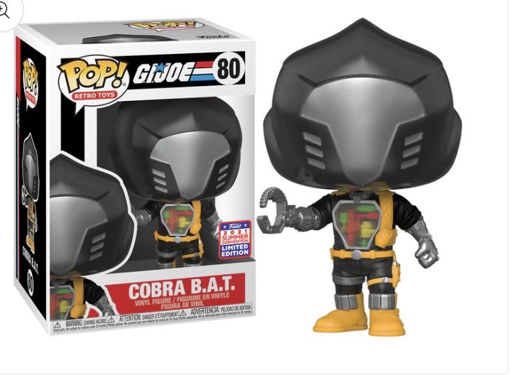 New!! G.I. Joe - Cobra B.A.T. Retro Toys 2021 Summer Convention Exclusive Pop! Vinyl #80