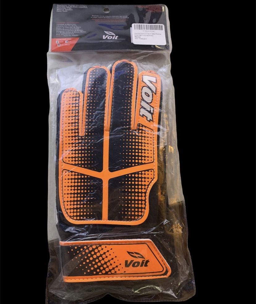 New! Voit Basic Line Goalkeepers Gloves Orange For Kids Size Small