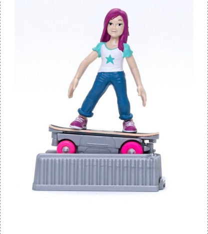 New!! #Boneless Super-Charged Mini Toy Stunt Skateboard with Poseable Skater - Mia