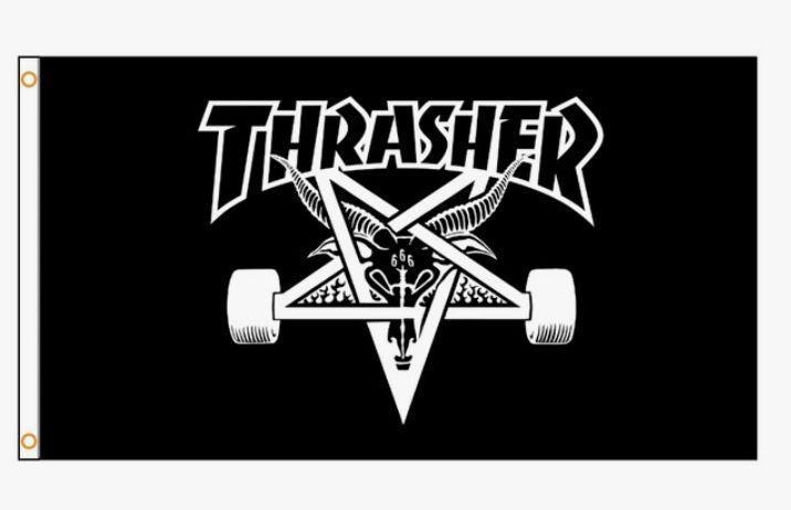 New!! Thrasher Black Flag!! High Quality! Ideal For Skaters’ 3' X 2'