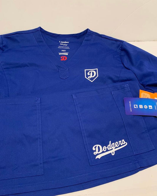 Landau All Day Scrub Royal Blue Dodgers Fan Design!! 3D Vinyl!! Size M