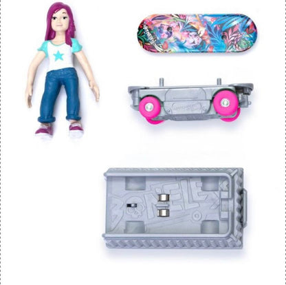 New!! #Boneless Super-Charged Mini Toy Stunt Skateboard with Poseable Skater - Mia