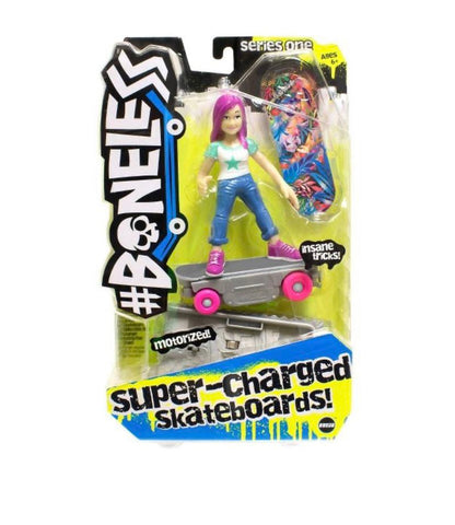 New!! #Boneless Super-Charged Mini Toy Stunt Skateboard with Poseable Skater - Mia