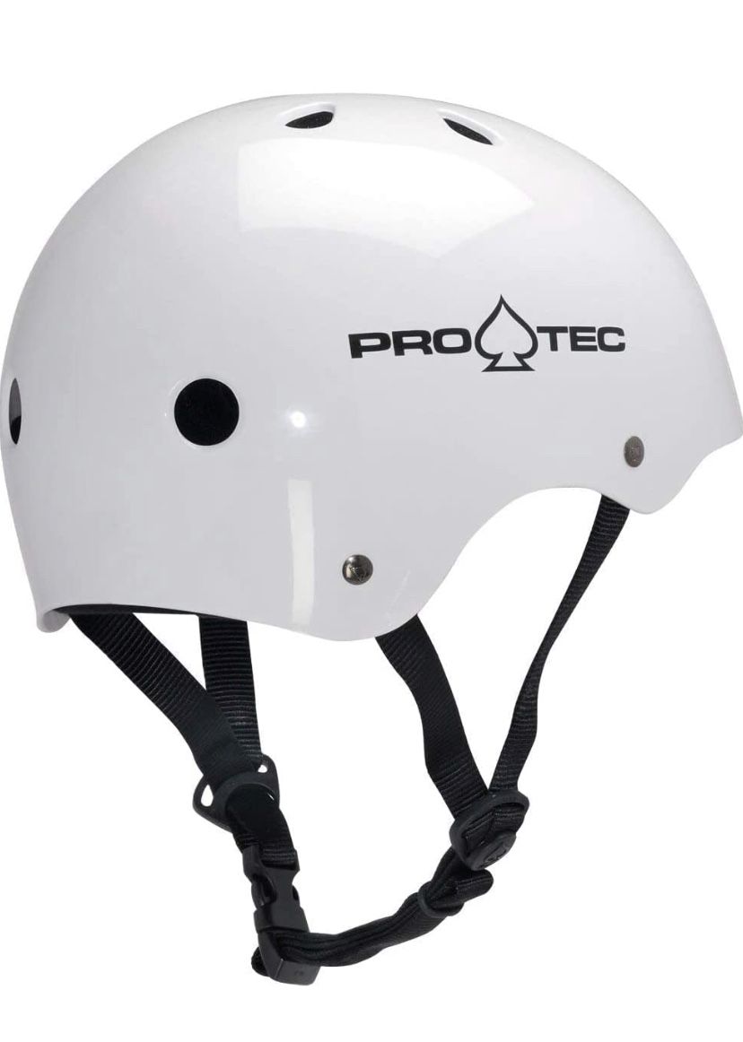 New!! Pro-Tec White Classic Skate Helmet USED CONDITION