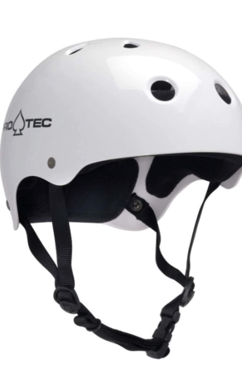 New!! Pro-Tec White Classic Skate Helmet USED CONDITION