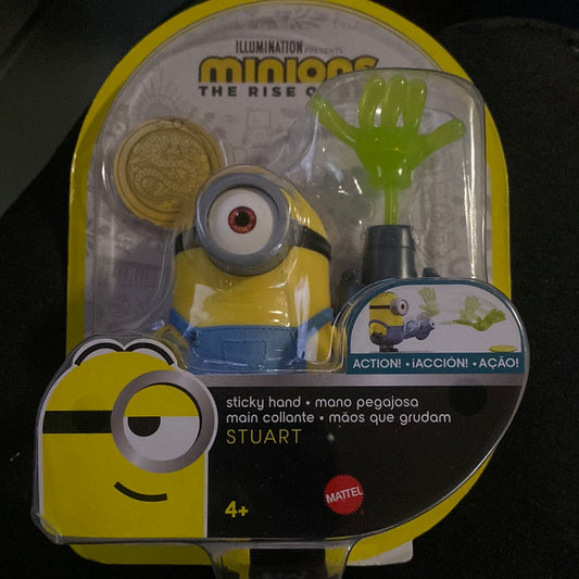 Minions: Rise Of Gru Stuart Button Activated Action Figure Approx 4-in With Sticky Hand Accessory Gift For Kids Ages 4 Years & Older