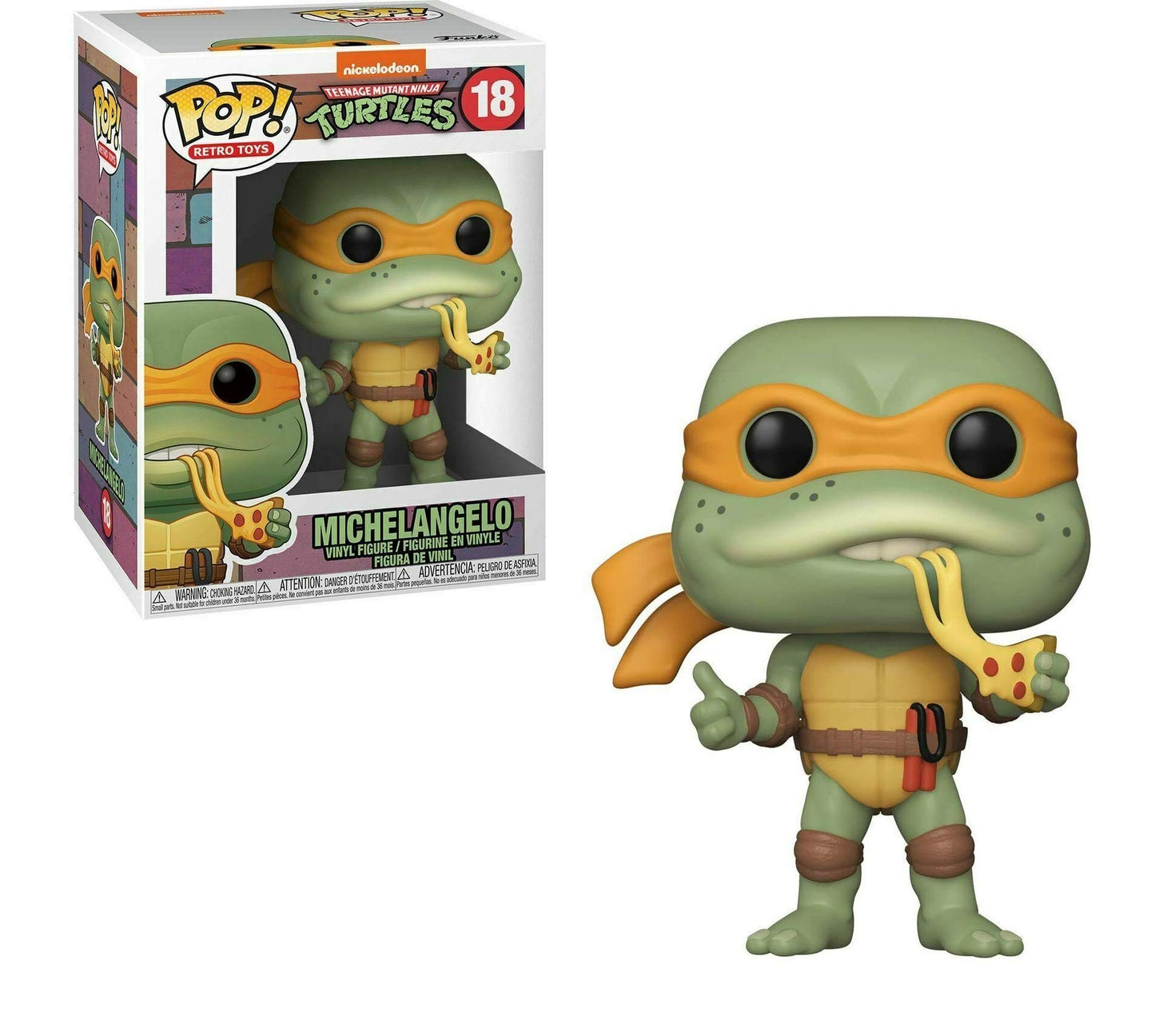 New!! Michelangelo Pop #18 Retro Toys Teenage Mutant Ninja Turtles Vinyl Figure (Bundled with EcoTek Protector to Protect Display Box)