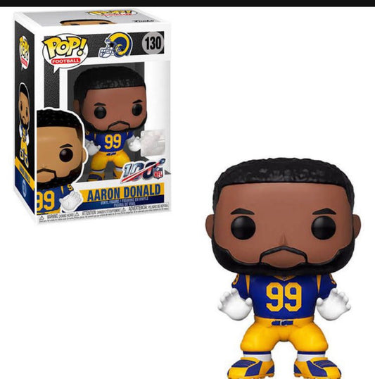 New!! Aaron Donald Los Angeles Rams NFL 100 Funko Pop Football 130