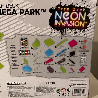 TECH DECK, Neon Mega Park X-Connect Creator, Glow-In-The-Dark Customizable Ramp