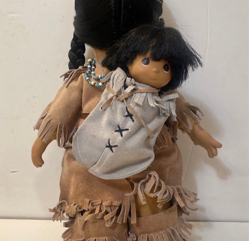 New!! Vintage Precious Moments Native American Indian Doll - EUC - Morning Star With P