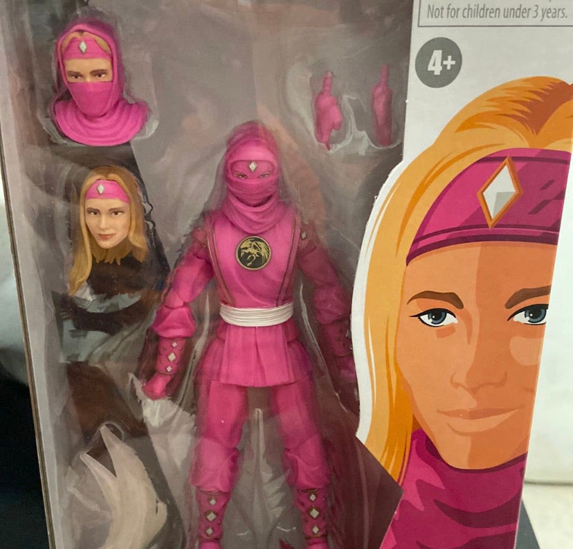 Power Rangers Lightning Collection Mighty Morphin Ninja Pink Ranger  Year 2021 Power Rangers Lightning Collection 6 Inch Tall Figure - MIGHTY MORPHIN NINJA PINK RANGER with Alternative Heads and Hands