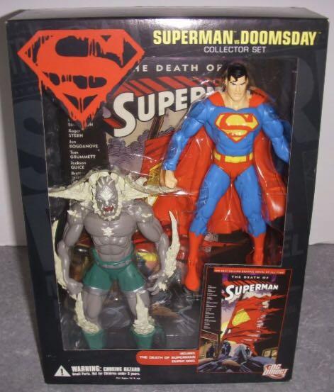 New!! DC Direct Superman vs. Doomsday Collector Set 6.5" Figures w/Graphic Novel NEW