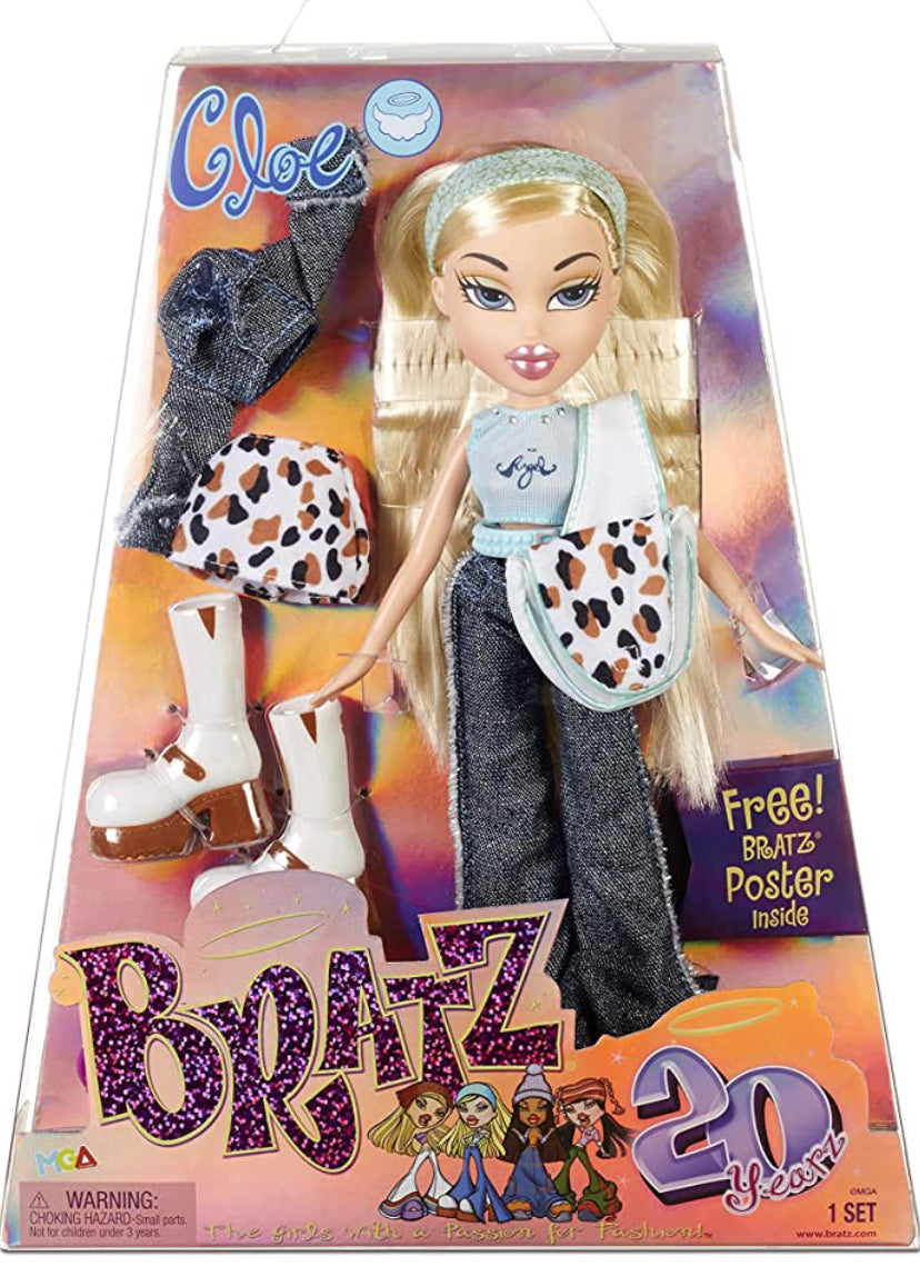 New!! Bratz 20 Yearz Special Anniversary Edition Original Cloe Fashion Doll with 2 -Outfits, Accessories Including Holographic Poster- Gift for Collector -Adults & Kids, Toys for Girls Ages 7+ Years Old