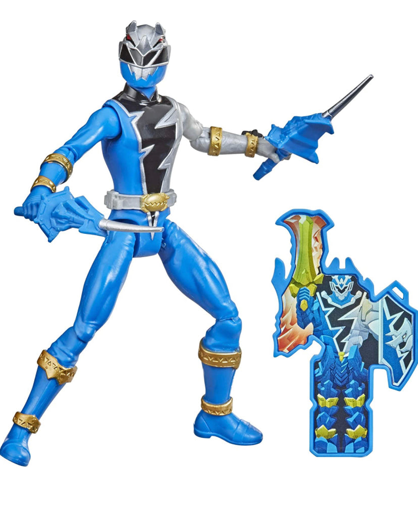 New!! Power Rangers Dino Fury Blue Ranger 6-Inch Action Figure Toy Inspired by TV Show with Dino Fury Key and Weapon Accessories for Ages 4 and Up