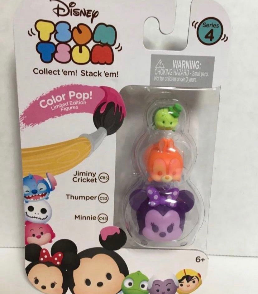 New!! ~Disney TSUM TSUM~ Series 4- Jiminy Cricket, Thumper & Minnie - COLOR POP